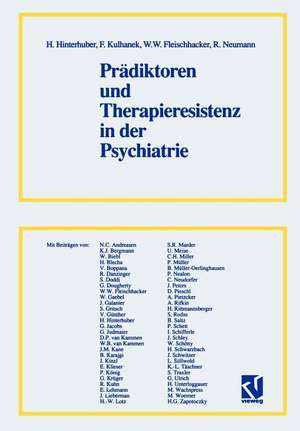 Prädiktoren und Therapieresistenz in der Psychiatrie de H. Hinterhuber