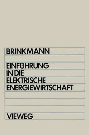 Einführung in die elektrische Energiewirtschaft: Studienbuch für Elektrotechniker, Maschinenbauer, Verfahrenstechniker, Wirtschaftsingenieure und Betriebswirtschaftler im 2. Studienabschnitt de Karl Brinkmann