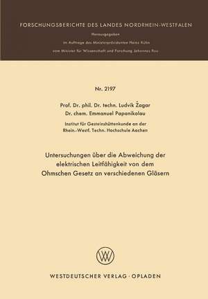 Untersuchungen über die Abweichung der elektrischen Leitfähigkeit von dem Ohmschen Gesetz an verschiedenen Gläsern de Ludvik Žagar