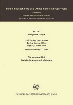 Flammenstabilität bei Gasbrennern mit Gebläse de Hans Kremer