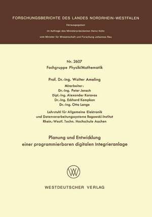 Planung und Entwicklung einer programmierbaren digitalen Integrieranlage de Walter Ameling