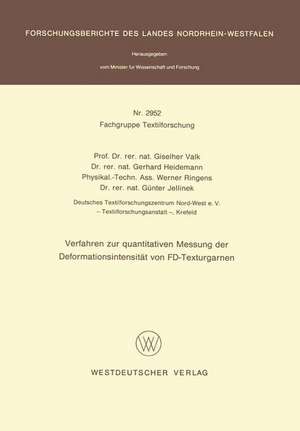 Verfahren zur quantitativen Messung der Deformationsintensität von FD-Texturgarnen de Giselher Valk