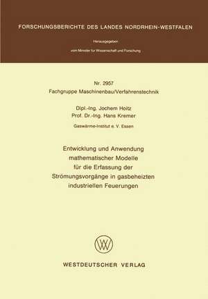 Entwicklung und Anwendung mathematischer Modelle für die Erfassung der Strömungsvorgänge in gasbeheizten industriellen Feuerungen de Jochem Hoitz