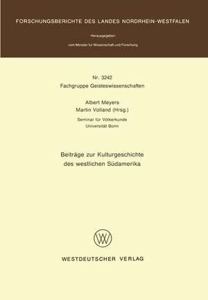 Beiträge zur Kulturgeschichte des westlichen Südamerika de Albert Meyers