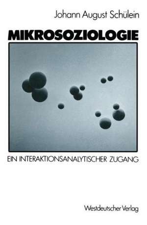 Mikrosoziologie: Ein interaktionsanalytischer Zugang de Johann August Schülein