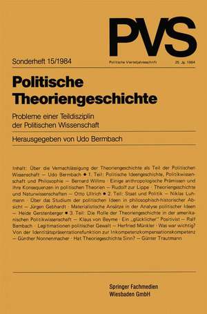 Politische Theoriengeschichte: Probleme einer Teildisziplin der Politischen Wissenschaft de Udo Bermbach