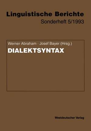 Dialektsyntax de Werner Abraham