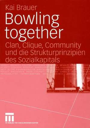 Bowling together: Clan, Clique, Community und die Strukturprinzipien des Sozialkapitals de Kai Brauer