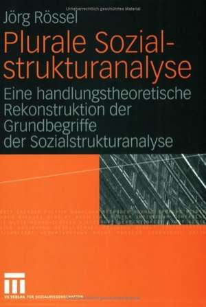 Plurale Sozialstrukturanalyse: Eine handlungstheoretische Rekonstruktion der Grundbegriffe der Sozialstrukturanalyse de Jörg Rössel