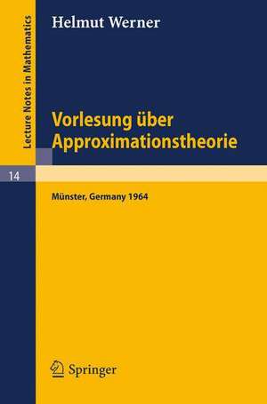 Vorlesung über Approximationstheorie de Helmut Werner