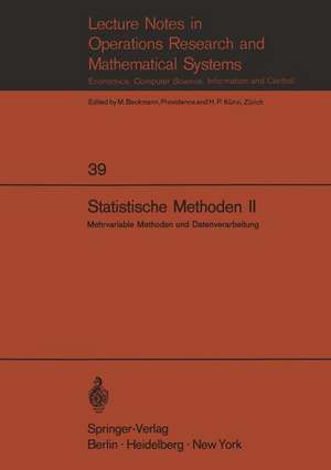 Statistische Methoden II: Mehrvariable Methoden und Datenverarbeitung de E. Walter