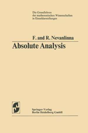 Absolute Analysis de Frithjof Nevanlinna