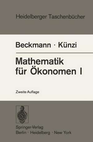 Mathematik für Ökonomen I: Differentialrechnung und Integralrechnung von Funktionen einer Veränderlichen de R. Landtwing