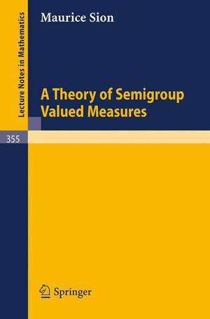 A Theory of Semigroup Valued Measures de M. Sion