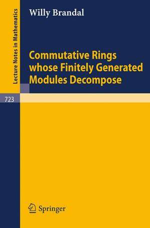 Commutative Rings whose Finitely Generated Modules Decompose de W. Brandal