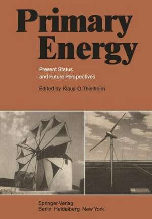 Primary Energy: Present Status and Future Perspectives de Klaus O. Thielheim