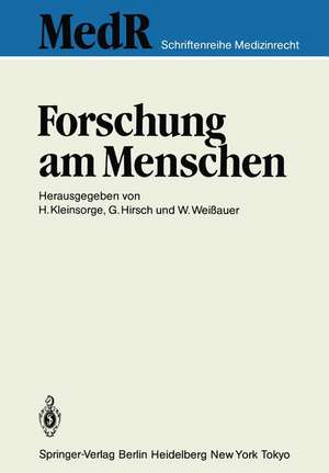 Forschung am Menschen de H. Kleinsorge