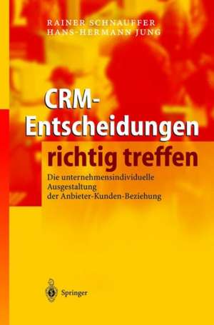 CRM-Entscheidungen richtig treffen: Die unternehmensindividuelle Ausgestaltung der Anbieter-Kunden-Beziehung de Rainer Schnauffer