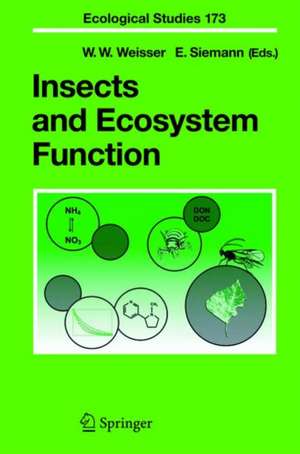 Insects and Ecosystem Function de W.W. Weisser