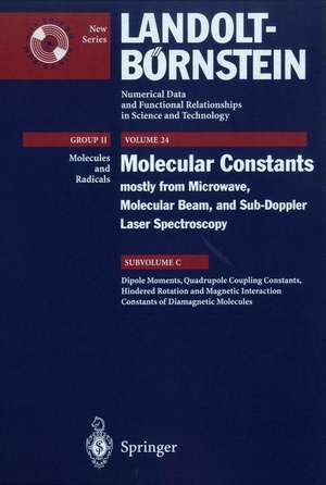 Dipole Moments, Quadrupole Coupling Constants, Hindered Rotation and Magnetic Interaction Constants of Diamagnetic Molecules de J. Demaison