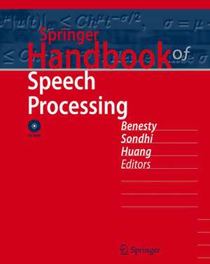 Springer Handbook of Speech Processing de Jacob Benesty