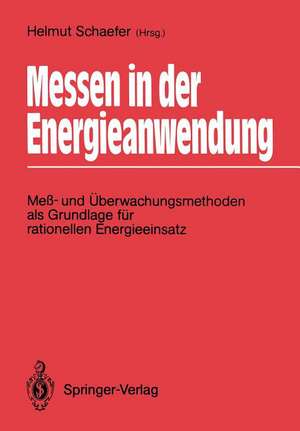 Messen in der Energieanwendung: Meß- und Überwachungsmethoden als Grundlage für rationellen Energieeinsatz de Helmut Schaefer