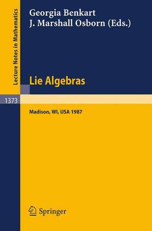 Lie Algebras: Madison 1987. Proceedings of a Workshop held in Madison, Wisconsin, August 23-28, 1987 de Georgia Benkart