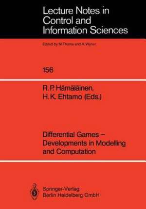 Differential Games — Developments in Modelling and Computation: Proceedings of the Fourth International Symposium on Differential Games and Applications August 9–10, 1990, Helsinki University of Technology, Finland de Raimo P. Hämäläinen