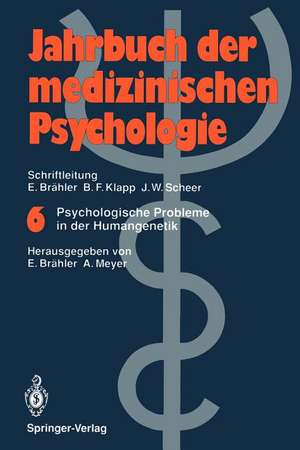 Psychologische Probleme in der Humangenetik de Elmar Brähler