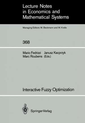 Interactive Fuzzy Optimization de Mario Fedrizzi