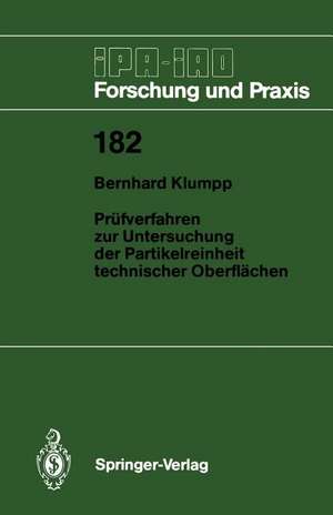 Prüfverfahren zur Untersuchung der Partikelreinheit technischer Oberflächen de Bernhard Klumpp