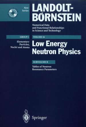 Tables of Neutron Resonance Parameters de S. Sukhoruchin