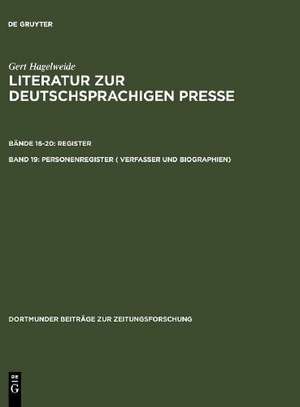 Personenregister ( Verfasser und Biographien): S - Z de Gert Hagelweide