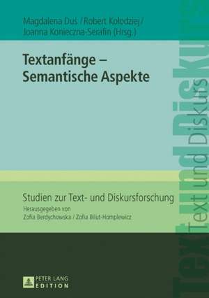 Textanfänge - Semantische Aspekte