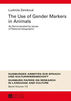 The Use of Gender Markers in Animals de Ludmila Zemková