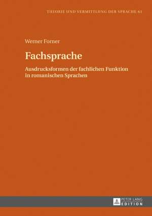 Fachsprache de Werner Forner