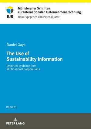 Use of Sustainability Information de Daniel Gayk