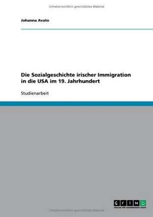 Die Sozialgeschichte irischer Immigration in die USA im 19. Jahrhundert de Johanna Avato