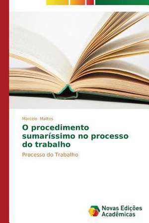 O Procedimento Sumarissimo No Processo Do Trabalho: Termofluidodinamica de Marcelo Mattos