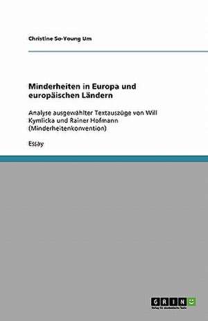 Minderheiten in Europa und europäischen Ländern de Christine So-Young Um