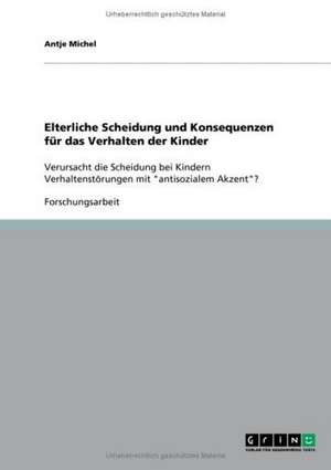 Elterliche Scheidung und Konsequenzen für das Verhalten der Kinder de Antje Michel