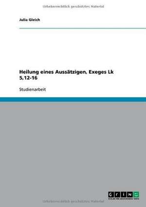 Heilung eines Aussätzigen, Exeges Lk 5,12-16 de Julia Gleich