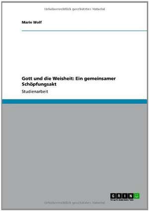 Gott und die Weisheit: Ein gemeinsamer Schöpfungsakt de Marie Wolf