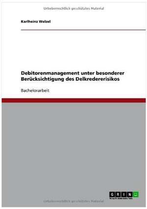 Debitorenmanagement unter besonderer Berücksichtigung des Delkredererisikos de Karlheinz Welzel