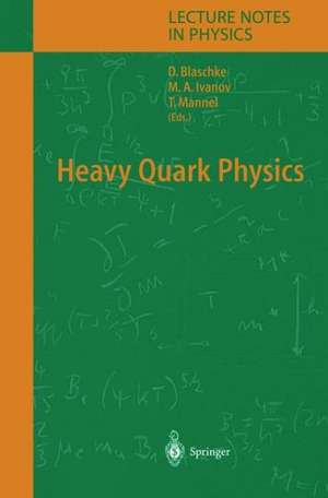 Heavy Quark Physics de David Blaschke