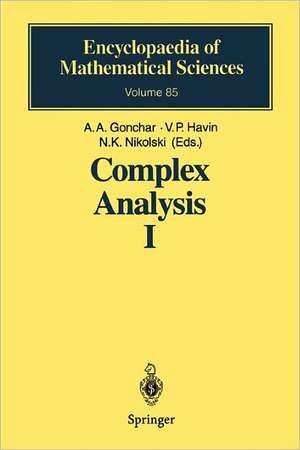 Complex Analysis I: Entire and Meromorphic Functions Polyanalytic Functions and Their Generalizations de A.A. Gonchar