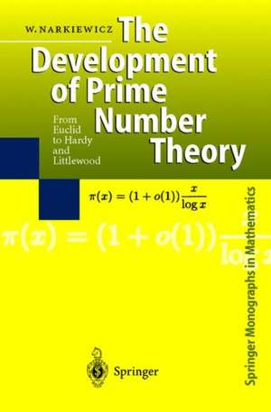 The Development of Prime Number Theory: From Euclid to Hardy and Littlewood de Wladyslaw Narkiewicz