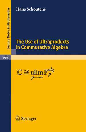 The Use of Ultraproducts in Commutative Algebra de Hans Schoutens