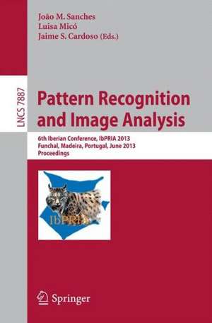 Pattern Recognition and Image Analysis: 6th Iberian Conference, IbPRIA 2013, Funchal, Madeira, Portugal, June 5-7, 2013, Proceedings de Joao Miguel Sanches