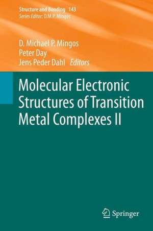 Molecular Electronic Structures of Transition Metal Complexes II de David Michael P. Mingos